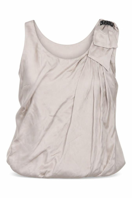 H&M Womens Silver Polyester Basic Blouse Size 6 Scoop Neck