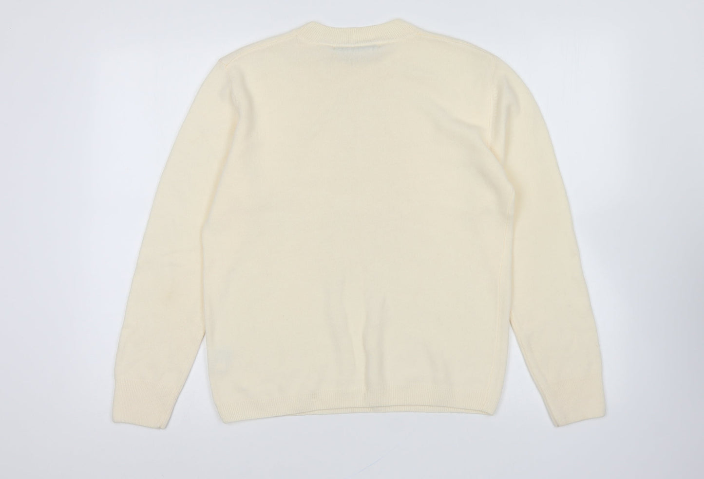 Sinclair Womens Ivory Crew Neck Acrylic Pullover Jumper Size S