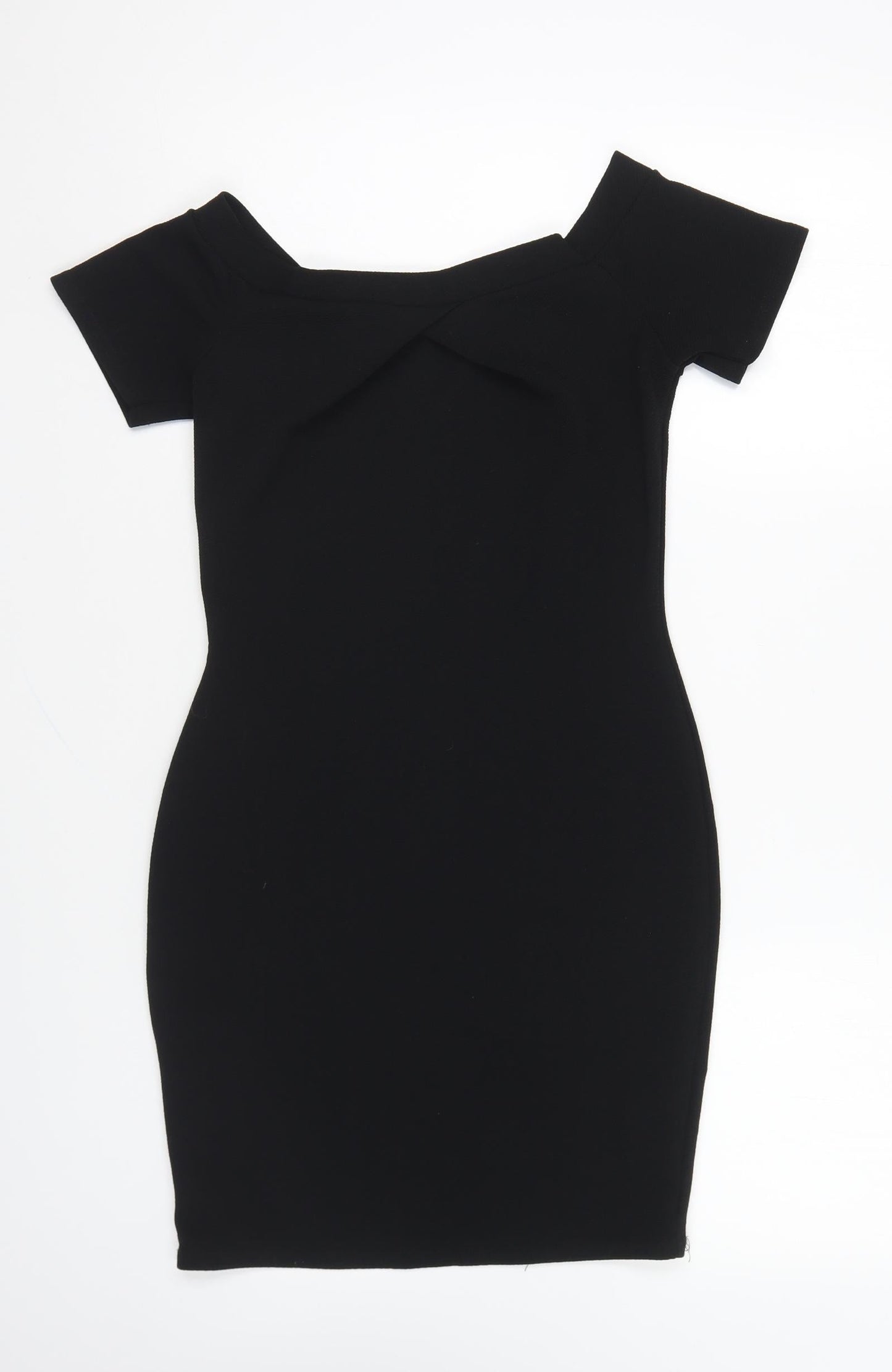 Cameo Rose Womens Black Polyester Bodycon Size 10 Boat Neck Pullover