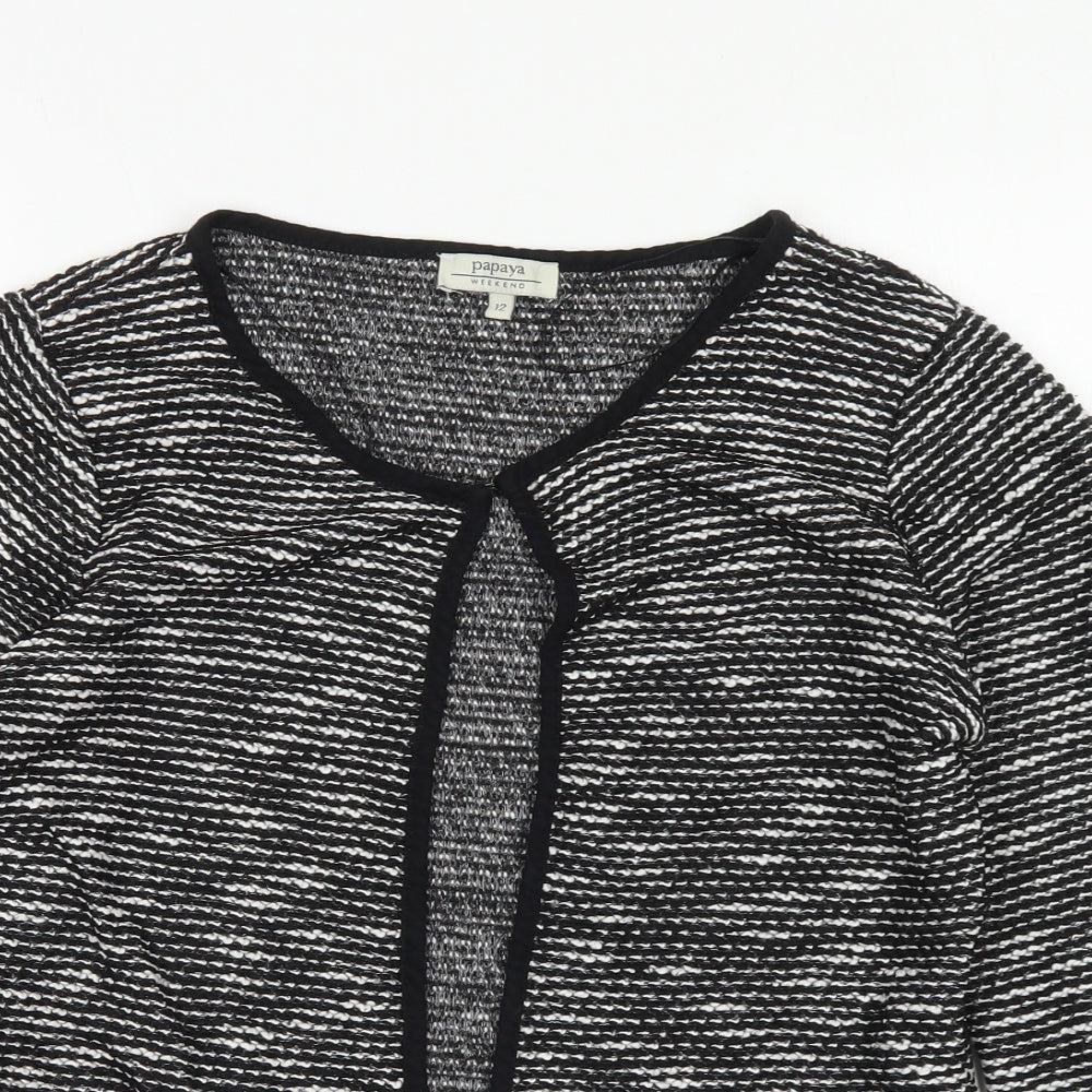 Papaya Womens Black Jacket Blazer Size 12 Hook & Eye