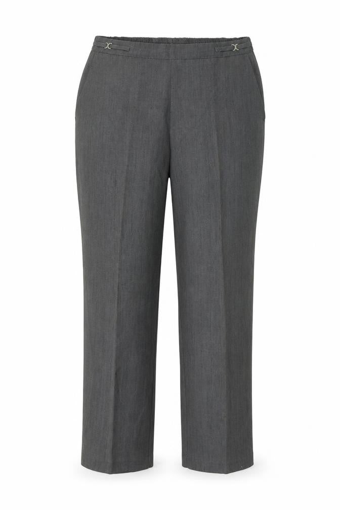 Petites Womens Grey Polyester Cropped Trousers Size L L25 in Regular