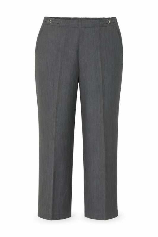 Petites Womens Grey Polyester Cropped Trousers Size L L25 in Regular