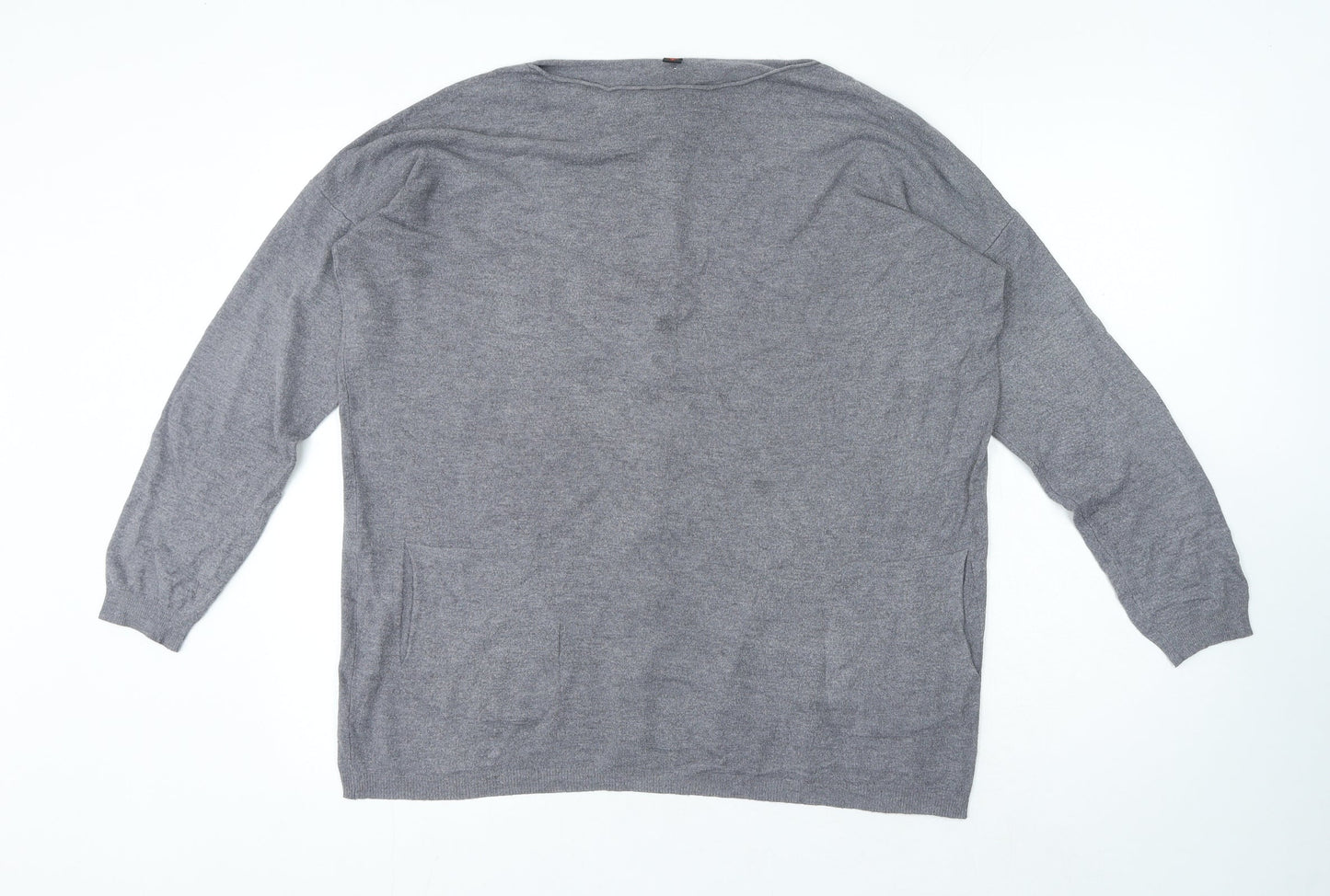 Preworn Womens Grey Polyester Basic T-Shirt Size L Round Neck - Peral