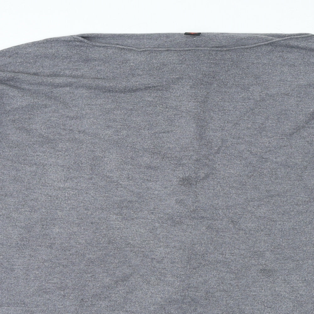 Preworn Womens Grey Polyester Basic T-Shirt Size L Round Neck - Peral