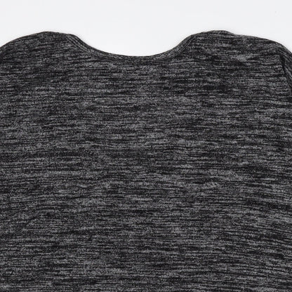 Indigo Womens Grey Polyester Basic T-Shirt Size 10 Crew Neck - Cowl Back