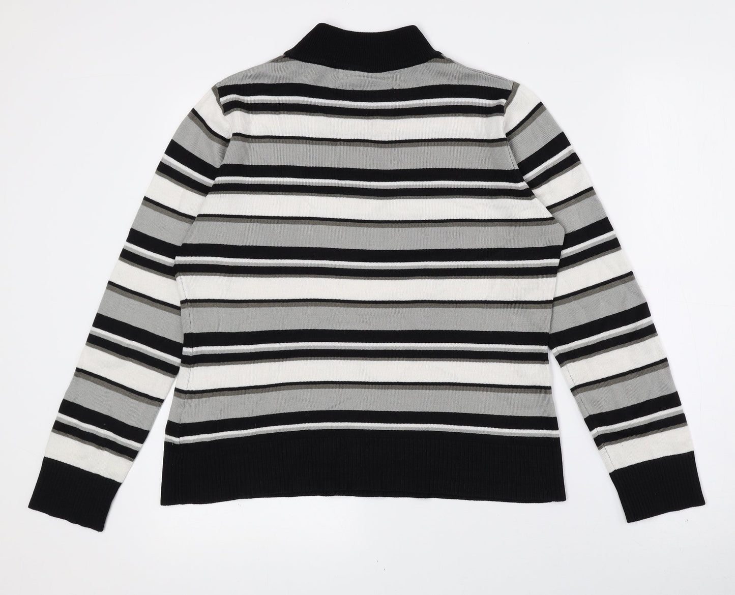 Pure & Natural Womens Multicoloured High Neck Striped Polyester Pullover Jumper Size 14