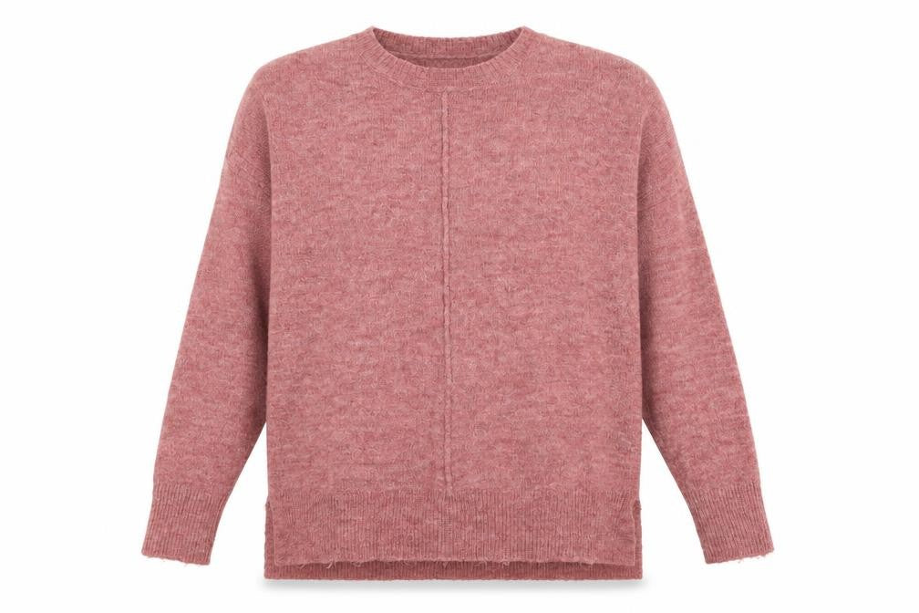 Papaya Womens Pink Crew Neck Acrylic Pullover Jumper Size S