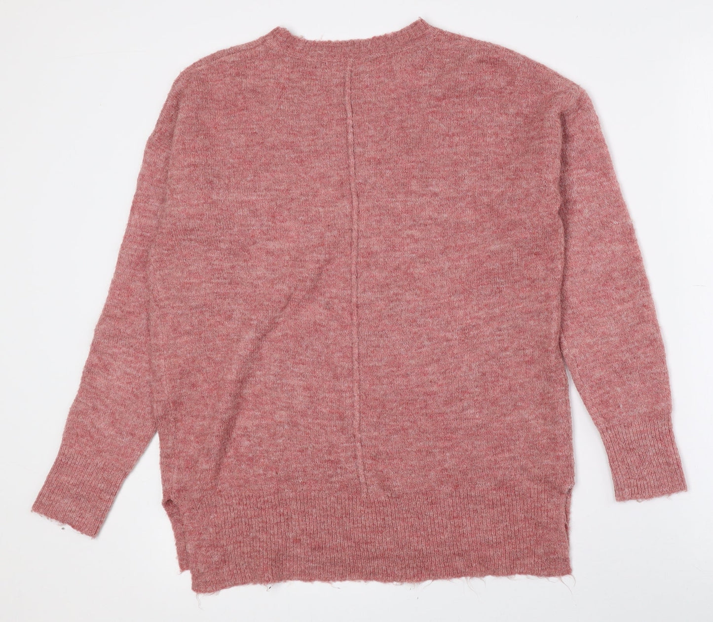 Papaya Womens Pink Crew Neck Acrylic Pullover Jumper Size S