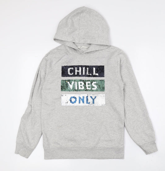 H&M Girls Multicoloured Polyester Pullover Hoodie Size 11-12 Years