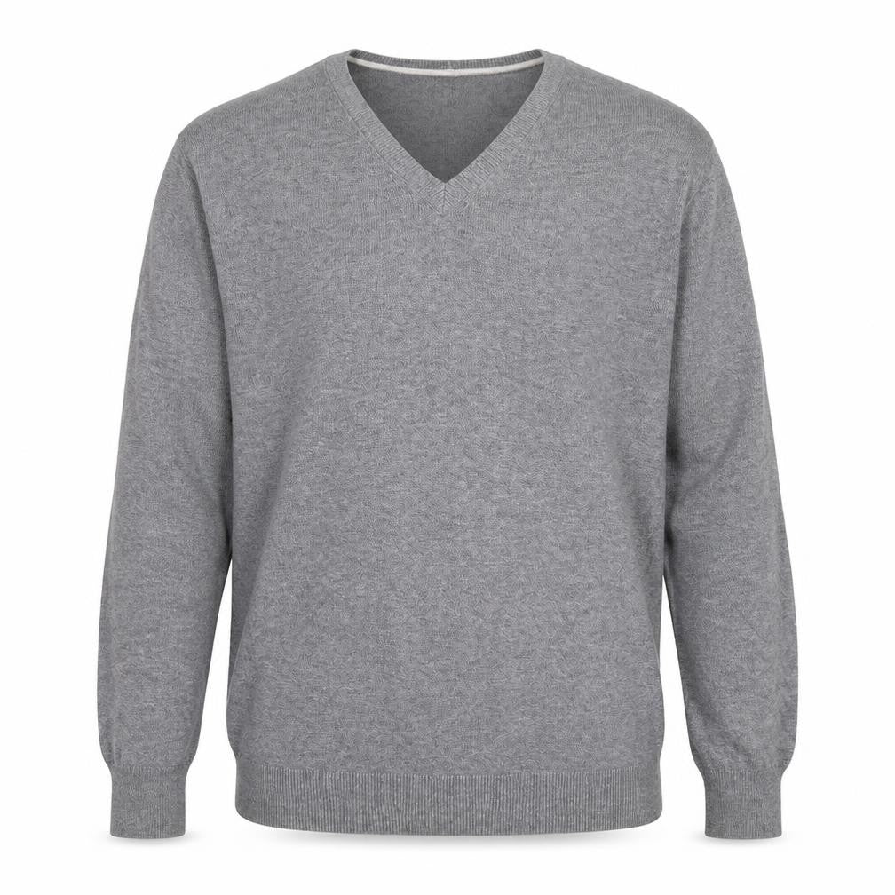 Gap Mens Grey V-Neck Cotton Pullover Jumper Size L