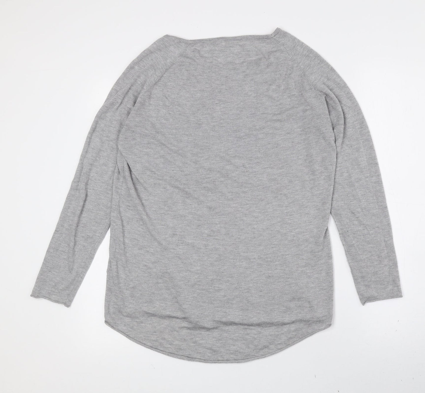 Onfire Womens Grey Polyester Basic T-Shirt Size 10 Boat Neck