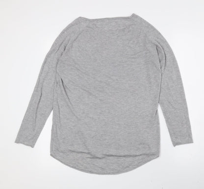 Onfire Womens Grey Polyester Basic T-Shirt Size 10 Boat Neck