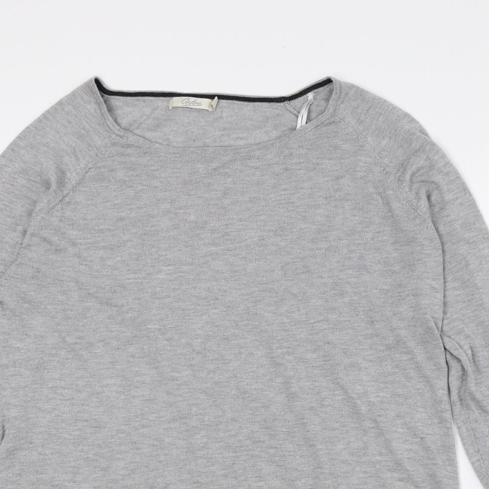 Onfire Womens Grey Polyester Basic T-Shirt Size 10 Boat Neck