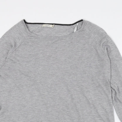 Onfire Womens Grey Polyester Basic T-Shirt Size 10 Boat Neck