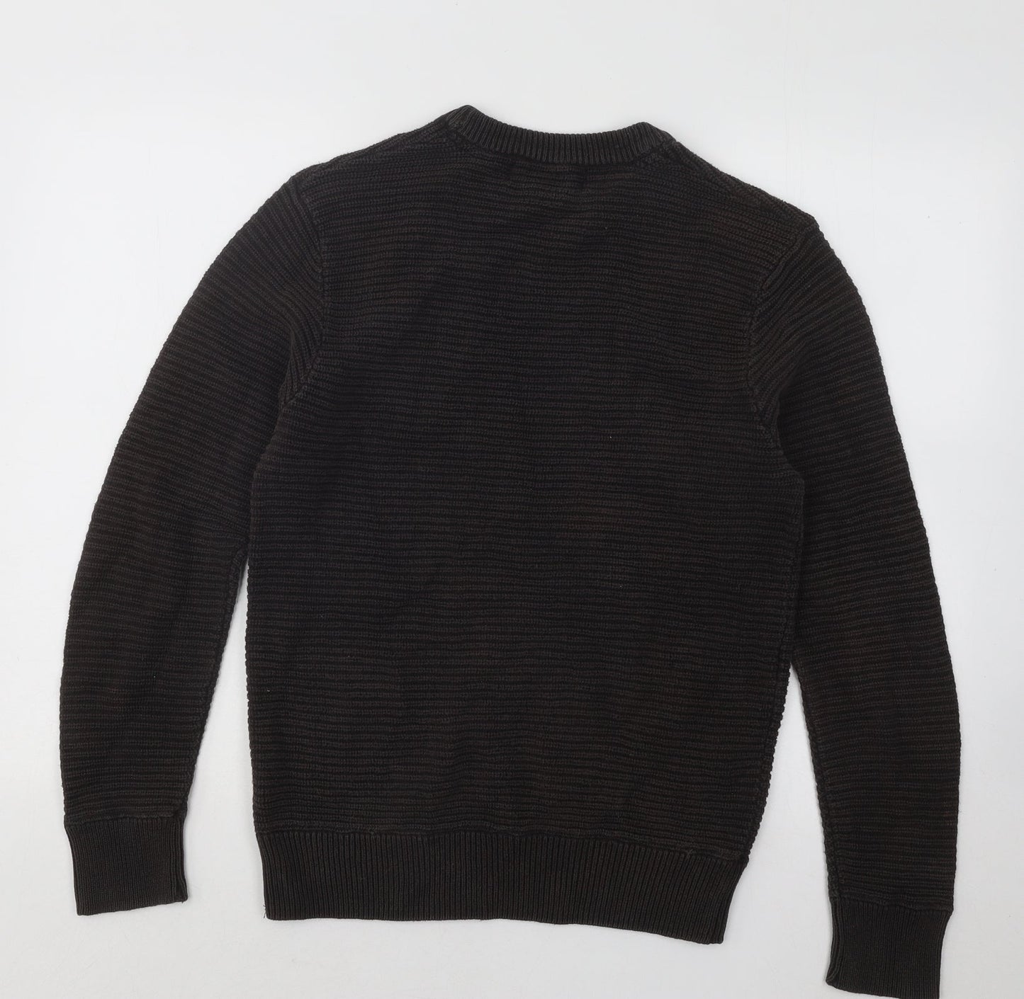 H&M Womens Brown Round Neck Cotton Pullover Jumper Size S