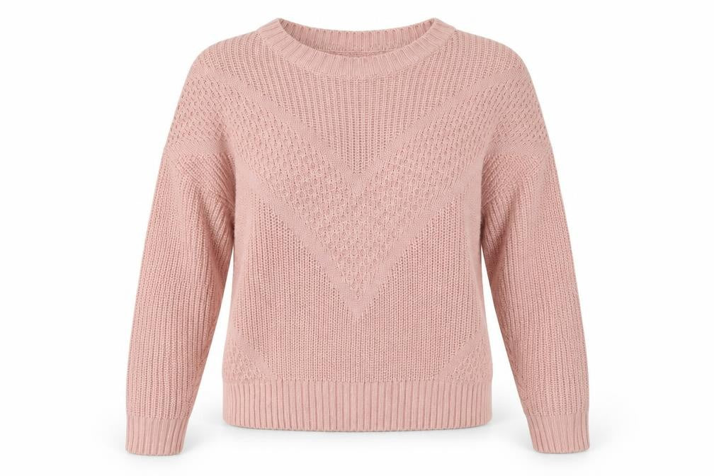 Divided by H&M Womens Pink Round Neck Acrylic Pullover Jumper Size S