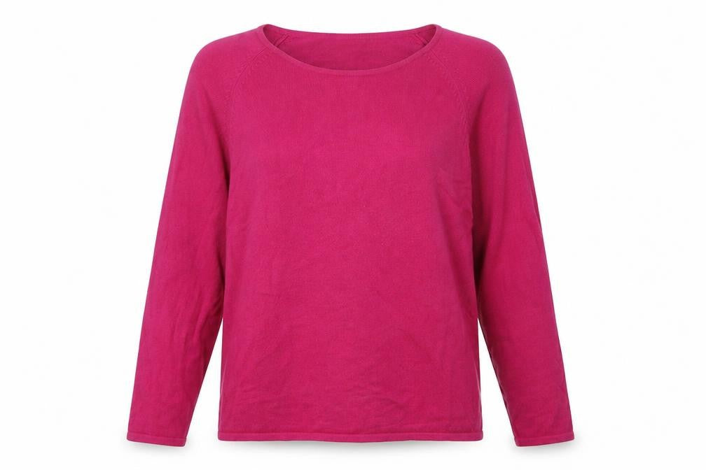 Marks & Spencer Womens Pink Round Neck Viscose Pullover Jumper Size 14