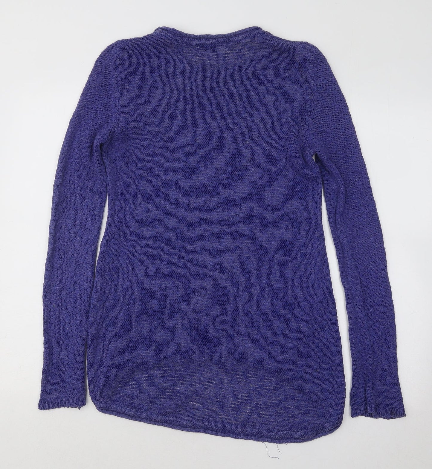 Indi & Cold Womens Purple Round Neck Cotton Pullover Jumper Size S