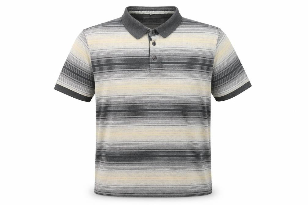 Boston Crew Mens Multicoloured Striped Cotton Polo Size L Collared Button