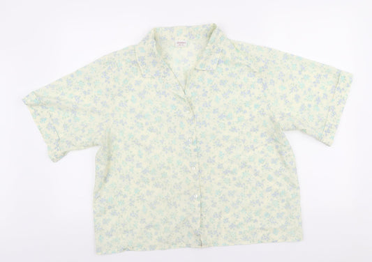 Leeannes Womens Multicoloured Floral Polyester Basic Button-Up Size 18 Collared