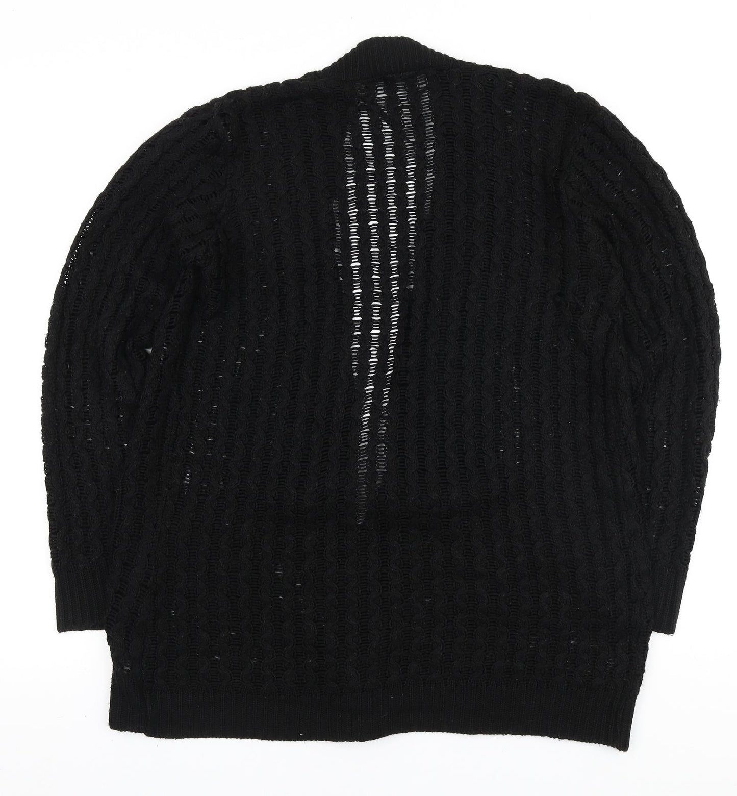 Glimpse Design Womens Black V-Neck Acrylic Cardigan Jumper Size S