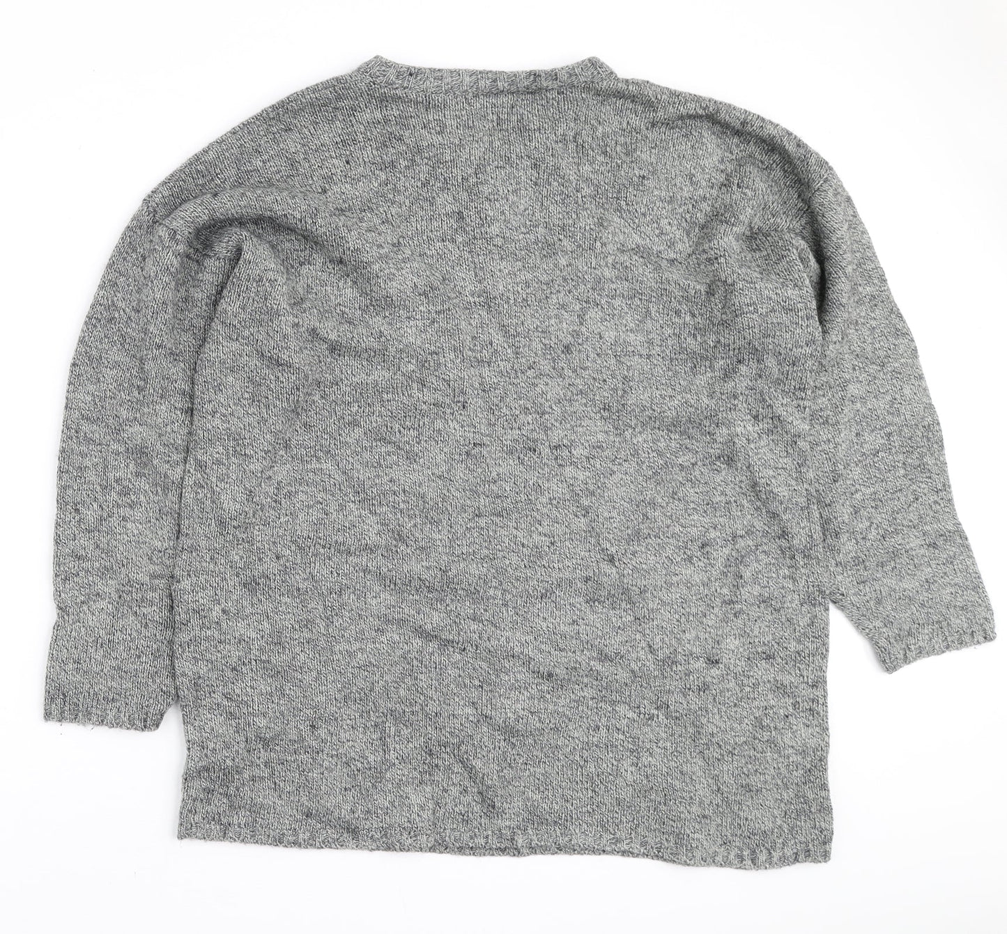 Pilot Mens Grey V-Neck Acrylic Pullover Jumper Size M