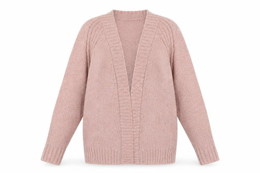 Mango Womens Pink V-Neck Polyamide Cardigan Jumper Size S