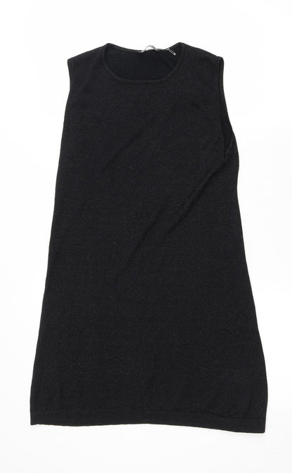 Brave Soul Womens Black Viscose Shift Size M Scoop Neck Pullover