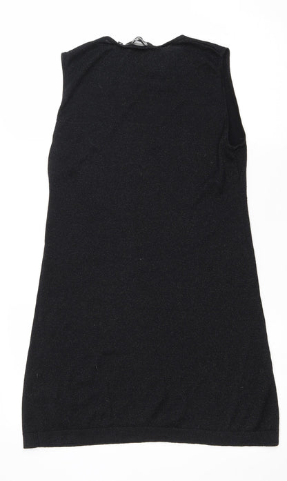 Brave Soul Womens Black Viscose Shift Size M Scoop Neck Pullover