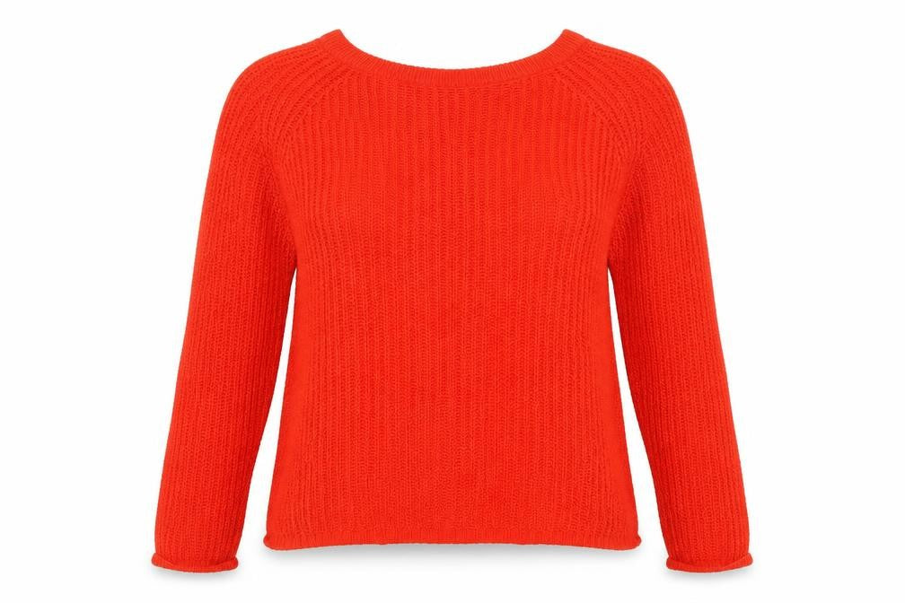 George Womens Red Round Neck Acrylic Pullover Jumper Size 12