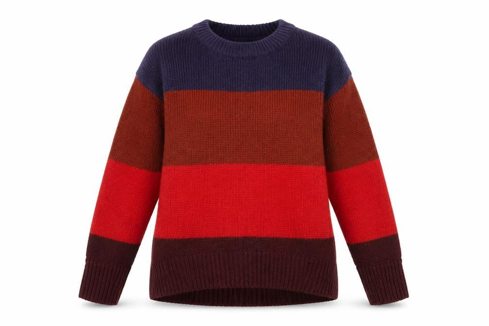 New Look Womens Multicoloured Round Neck Striped Acrylic Pullover Jumper Size S