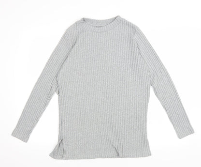 Dorothy Perkins Womens Grey Round Neck Polyester Pullover Jumper Size 6