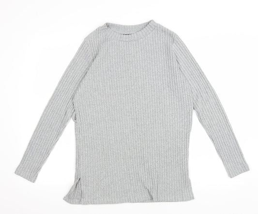 Dorothy Perkins Womens Grey Round Neck Polyester Pullover Jumper Size 6