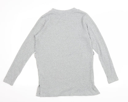 Dorothy Perkins Womens Grey Round Neck Polyester Pullover Jumper Size 6
