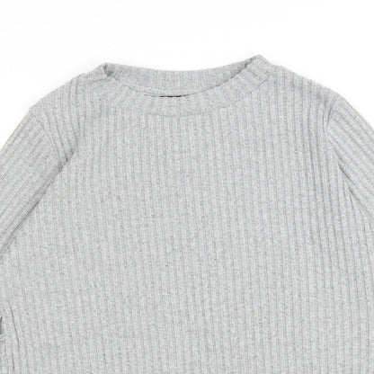Dorothy Perkins Womens Grey Round Neck Polyester Pullover Jumper Size 6