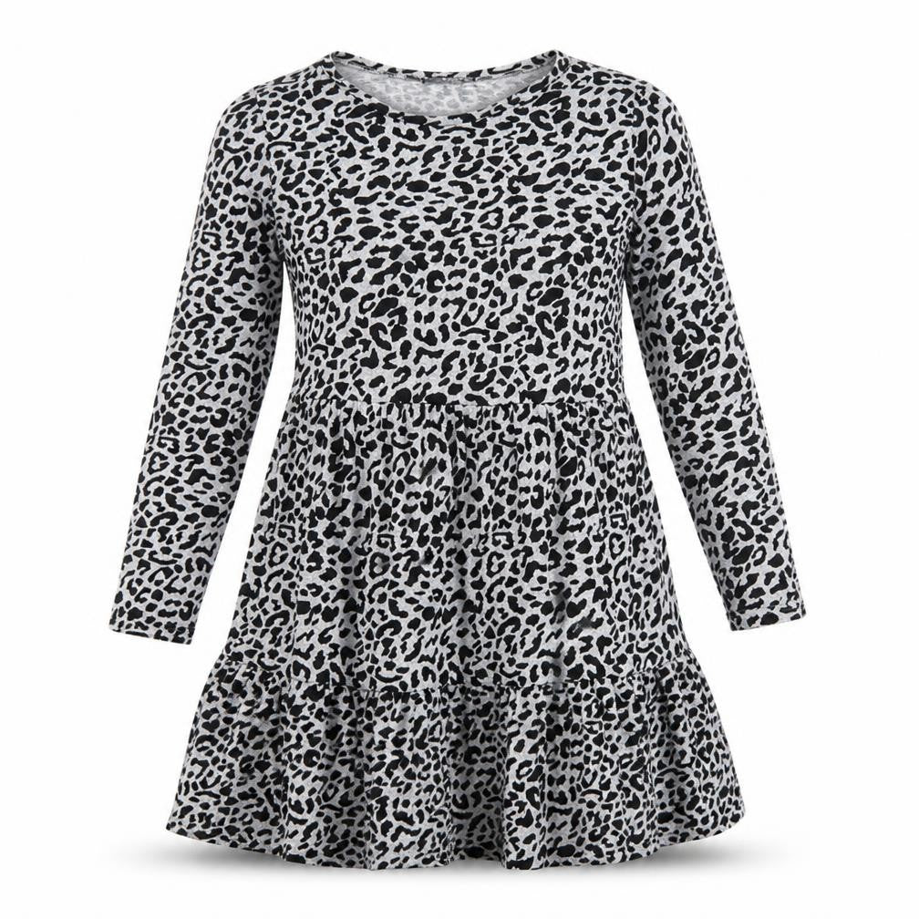 Quiz Womens Grey Animal Print Polyester A-Line Size 10 Scoop Neck Pullover - Leopard