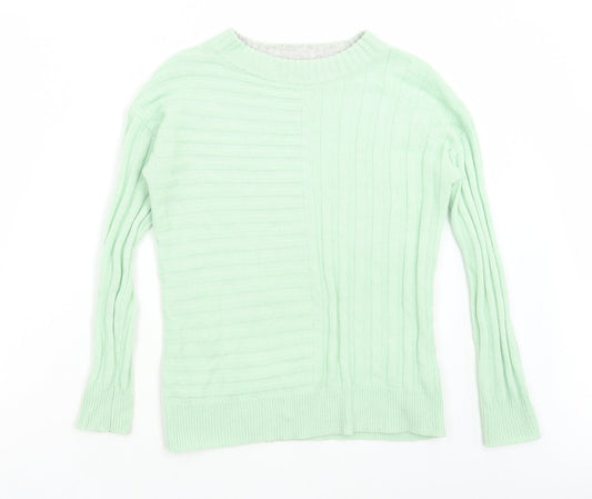 Marks and Spencer Womens Green Round Neck Acrylic Pullover Jumper Size XS