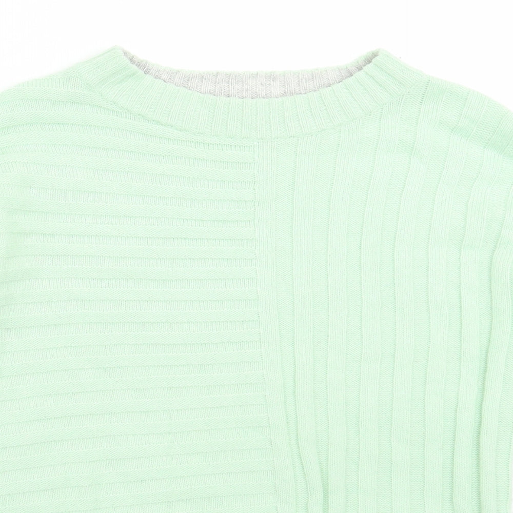Marks and Spencer Womens Green Round Neck Acrylic Pullover Jumper Size XS