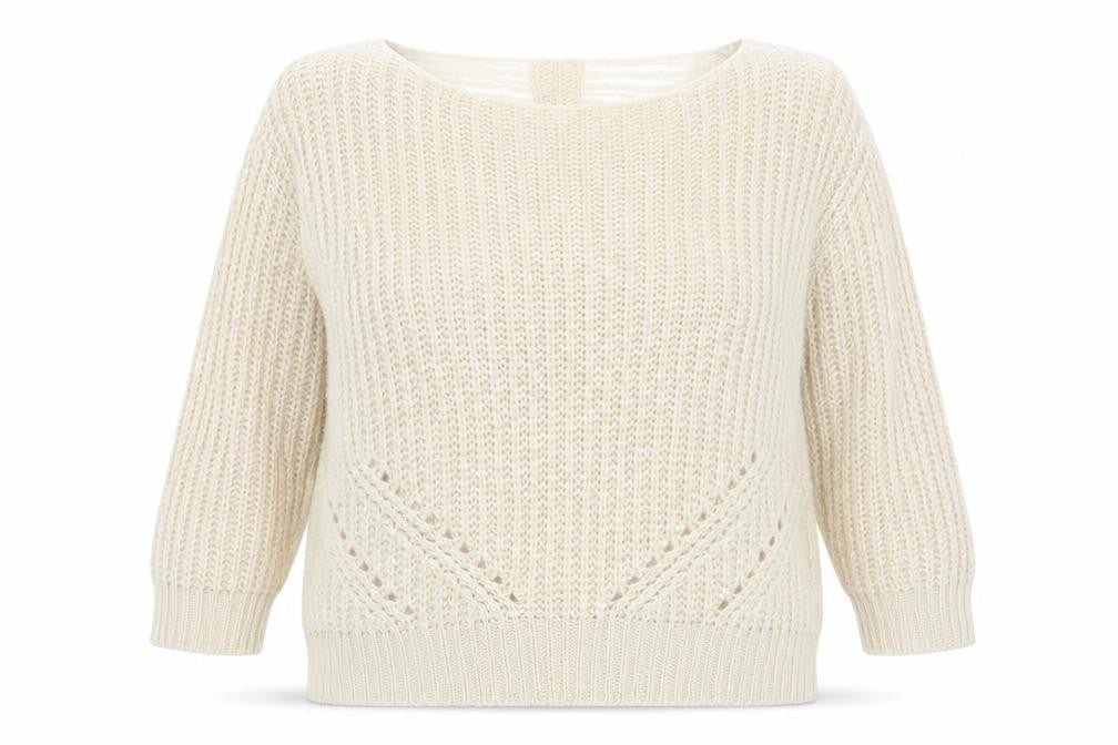 Internacionale Womens Beige Boat Neck Acrylic Pullover Jumper Size 16
