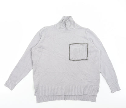 Foresta Bella Womens Grey Roll Neck Viscose Pullover Jumper Size S