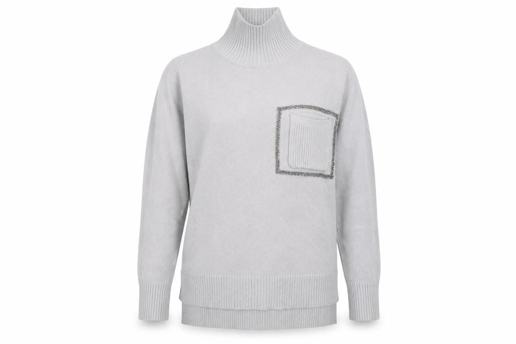 Foresta Bella Womens Grey Roll Neck Viscose Pullover Jumper Size S