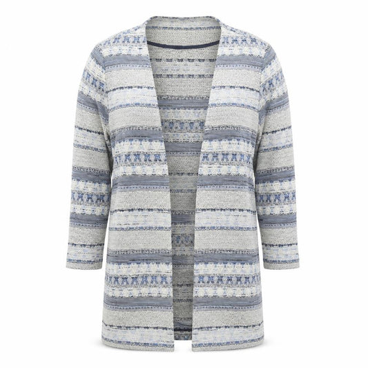 H&M Womens Blue V-Neck Striped Cotton Cardigan Jumper Size XS