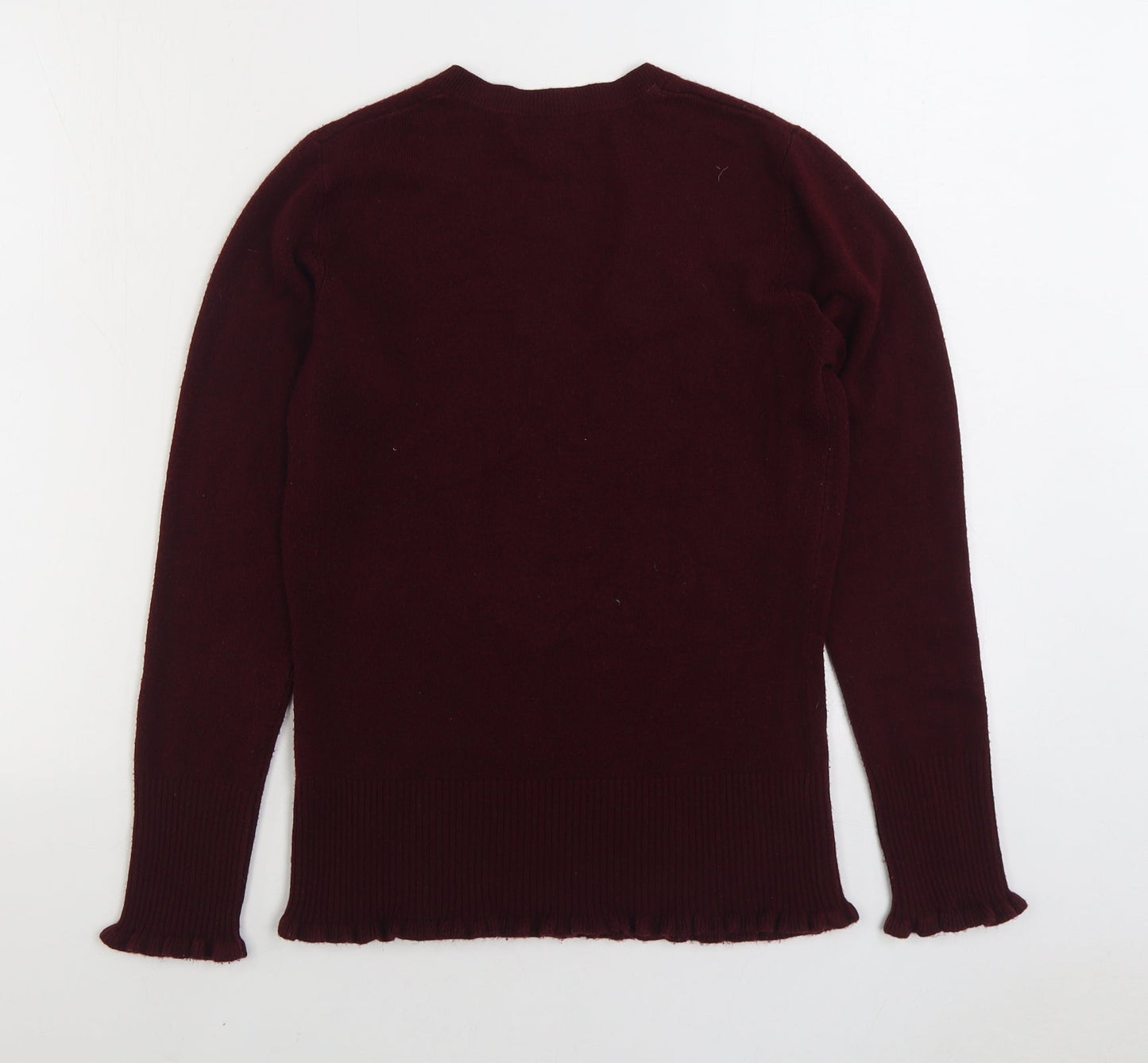 Debenhams Womens Red V-Neck Acrylic Pullover Jumper Size 10