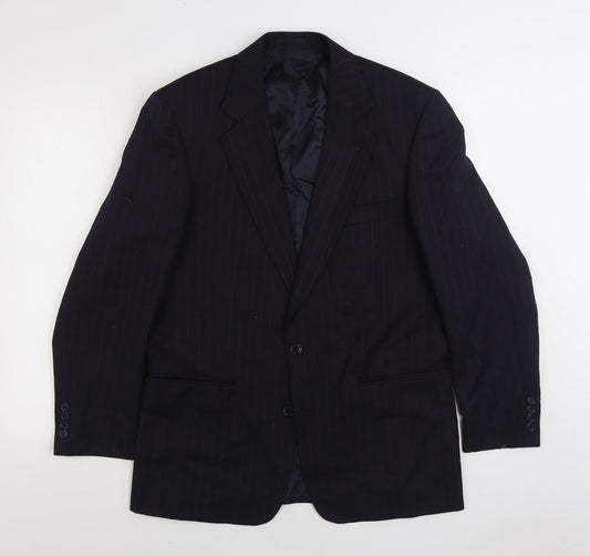 Mr. Harry Mens Blue Striped Wool Jacket Suit Jacket Size 40