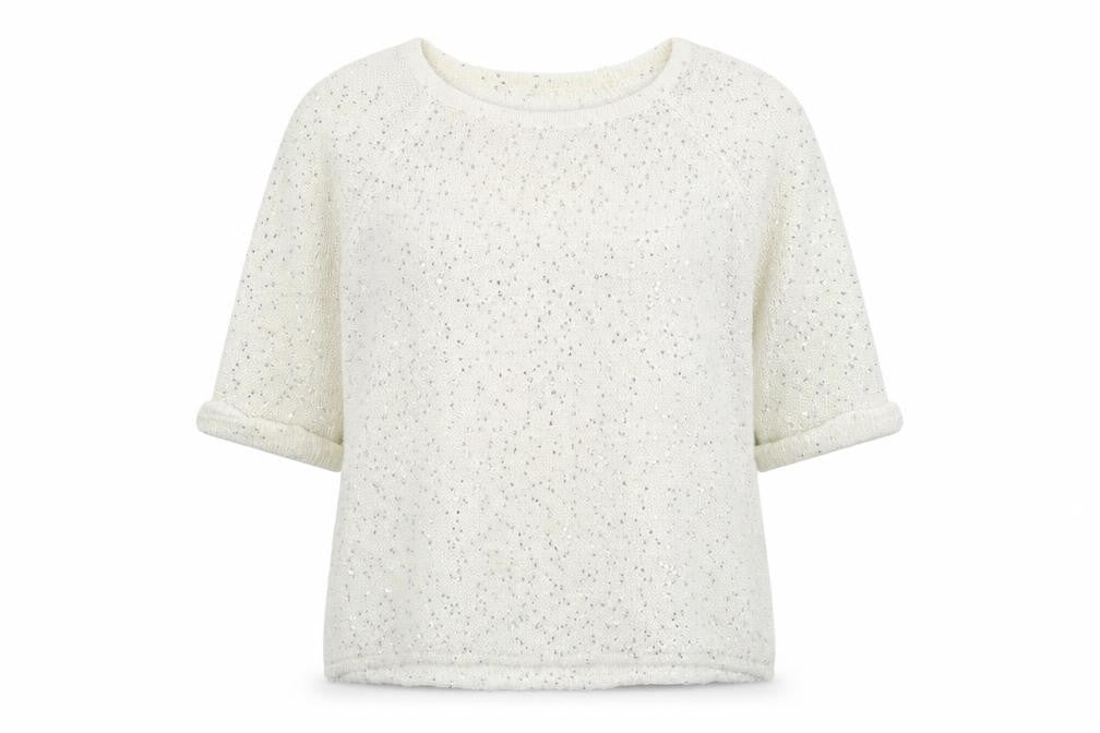 Topshop Womens Ivory Boat Neck Polyester Pullover Jumper Size 10