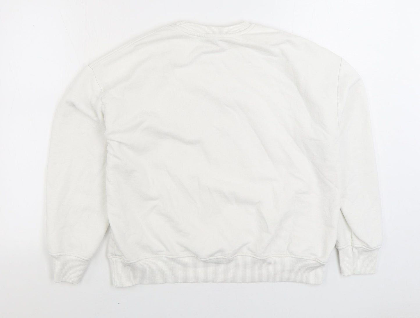 Primark Womens White Cotton Pullover Sweatshirt Size S Pullover - Good Vibes