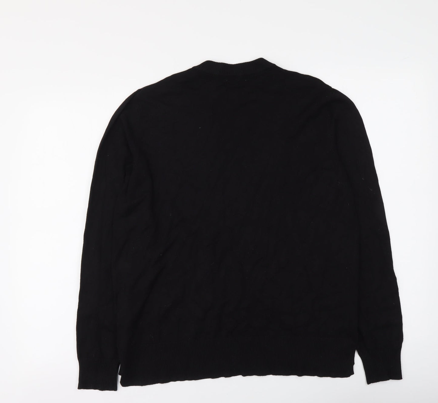 H&M Womens Black Round Neck Viscose Pullover Jumper Size M