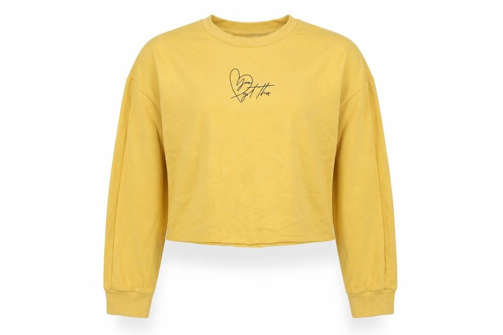 George Girls Yellow Cotton Pullover Sweatshirt Size 10-11 Years Pullover