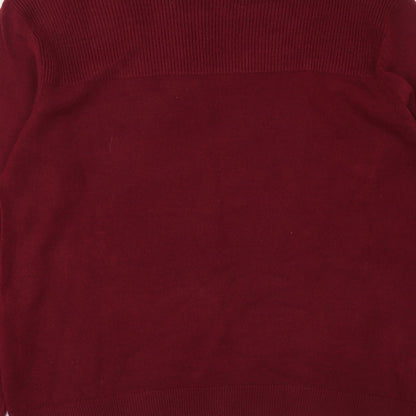Essentials Womens Purple Round Neck Acrylic Pullover Jumper Size 10