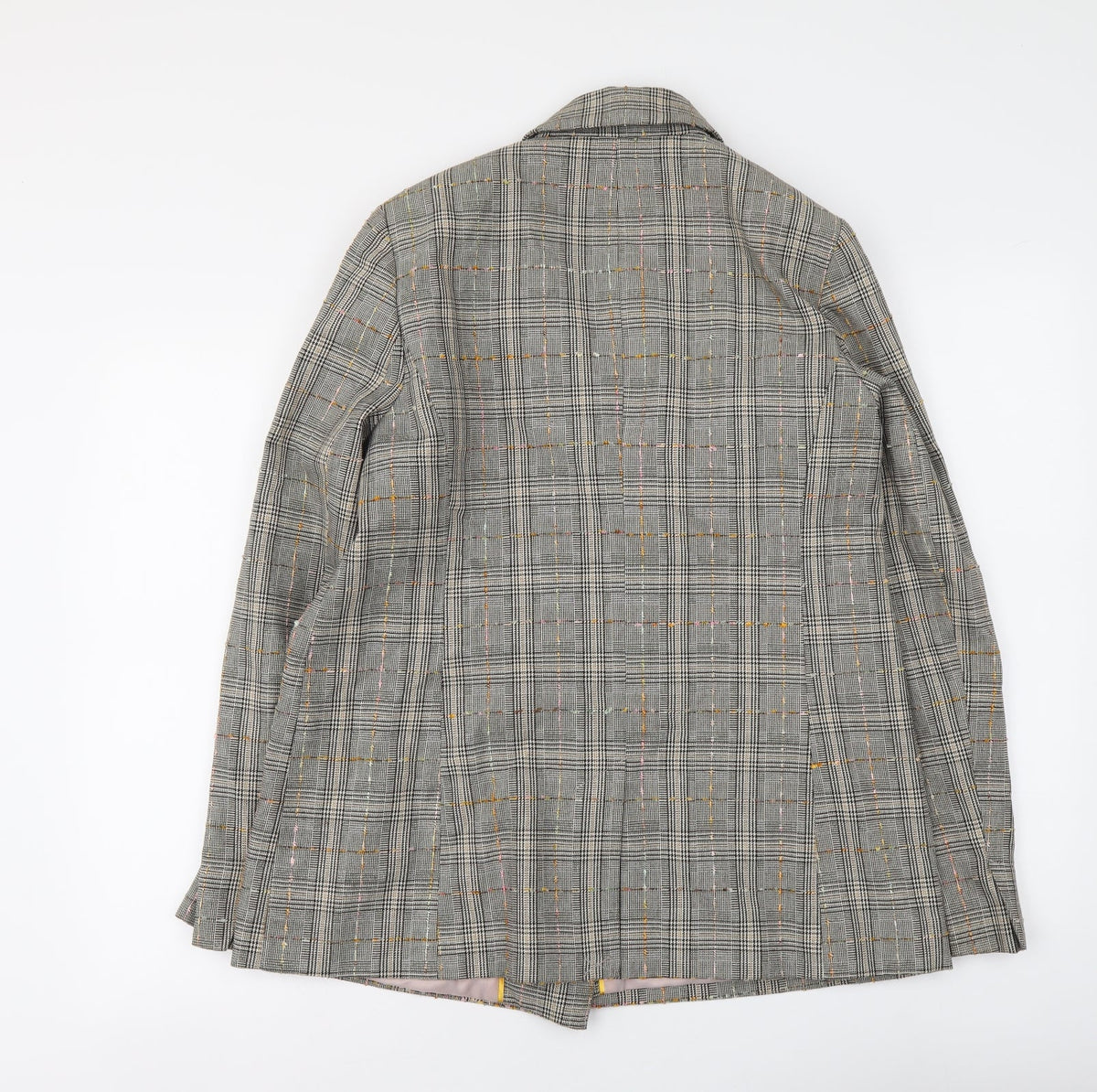 Savanah Miller Womens Grey Plaid Polyester Jacket Suit Jacket Size 14
